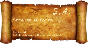 Strauss Alfonza névjegykártya